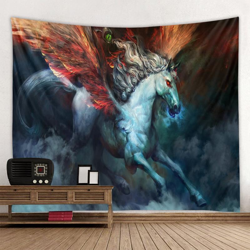 

Бохо Мандала Хиппи Спальня Гобелен Пегас Лошадь Гобелен Единорог Настенный Гобелен Звездная Вселенная Психоделический Настенный Гобелен 100X75CM