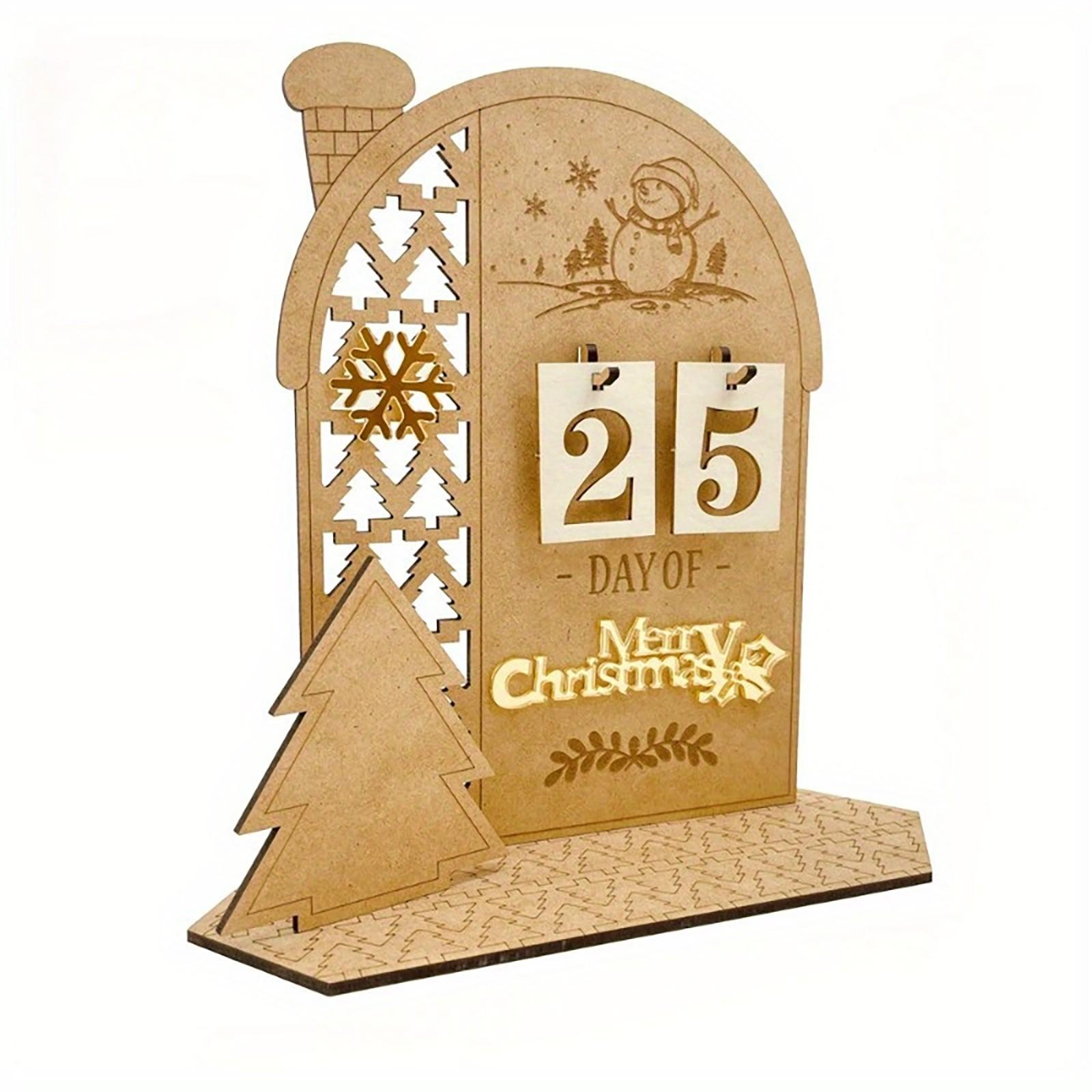 

Christmas Wooden Decorations And Decorations Calendar Countdown Home Decorations One Size