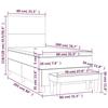 VidaXL Lit à sommier tapissier avec matelas Gris foncé 80x200 cm Tissu - Modèle 3136390