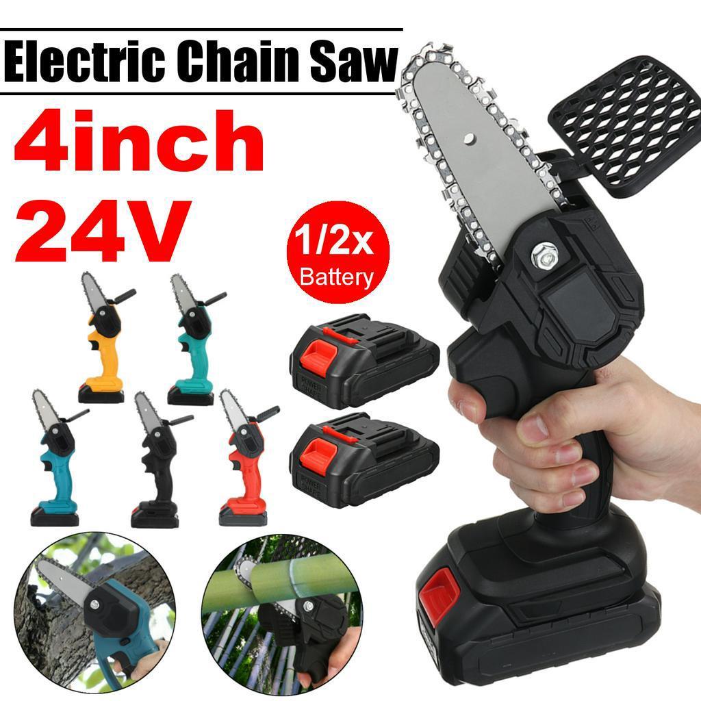 88V 1080W 4palcová mini elektrická řetězová pila se 2 dobíjecími bateriemi Dřevoobráběcí prořezávání Jednoruční elektrické nářadí na těžbu dřeva