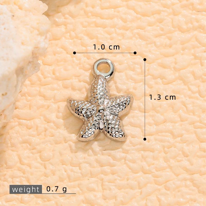 Stainless Steel Starfish & Star Charm Pendant Necklace