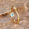 Boho Female White Round Fire Opal Stone Ring Cute Gold Color Summer Wedding Jewelry For Women