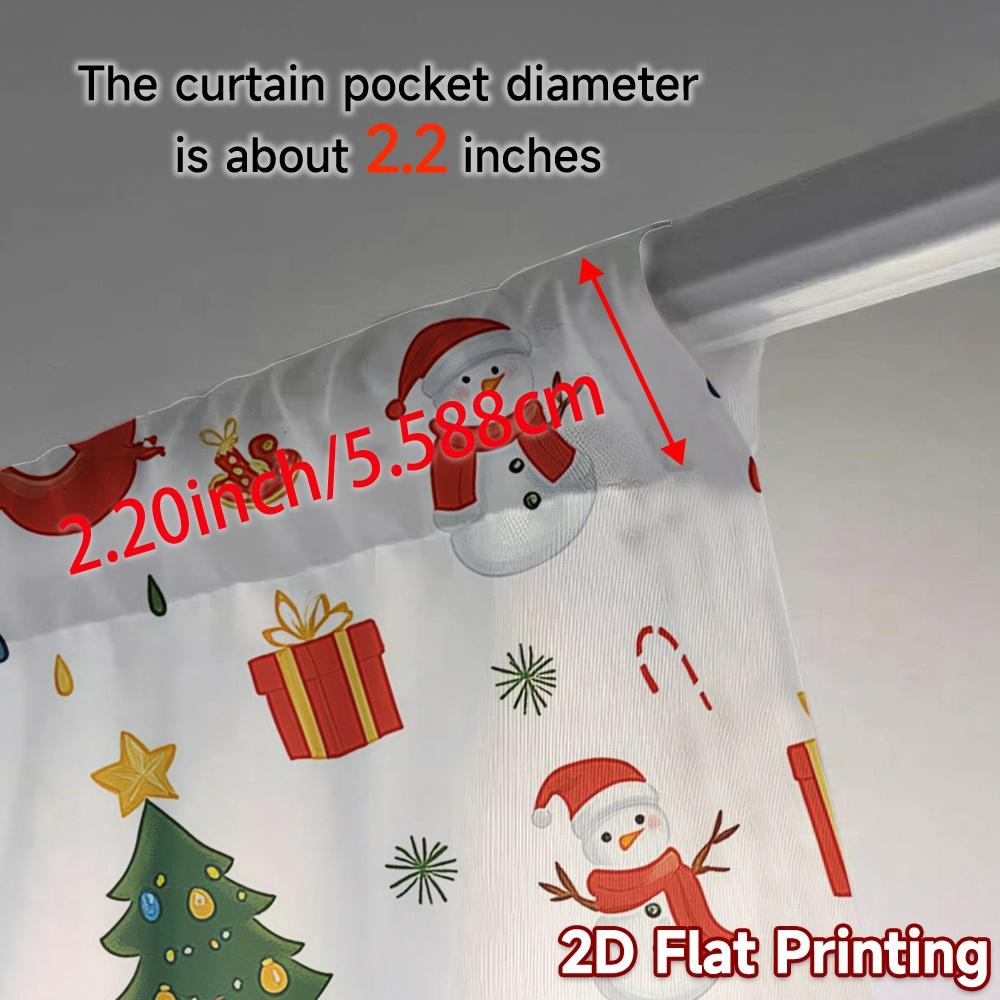 2 Stück, Vorhänge Weihnachtsbäume Geschenke Schneemänner Beliebte Minimalistische Vorhänge Polyester Einfache Installation Vorhänge Dekorationen Innen für