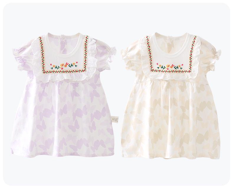 Bestseller Mädchen Sommerkleid mit kurzen Ärmeln aus Baumwolle - Stilvolles Prinzessinnen-Outfit für Kleinkinder