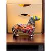 Colorful Standing French Bulldog Resin Statue Decoration, Pet Dog DIY Graffiti Crafts, Desktop Animal Statue Ornament.