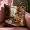 Custom Woven Square Throw Pillow Washable European & American Style Mother's Day Gift for Living Room