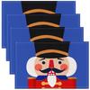 4/6pcs Purple Nutcracker Royal Guard Print Single-Sided Kids Placemat Set for Christmas Table Decor