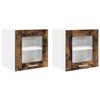 Wall Mounted Cabinet with Door 2 Pcs Smoked Oak 40 X 31 X 40 Cm