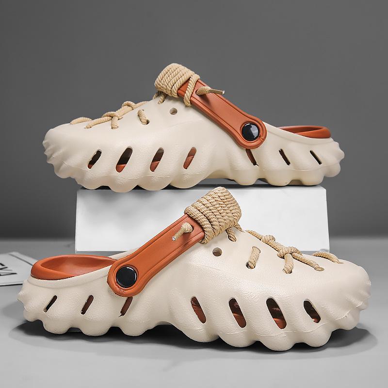 Men's Summer Non-Slip Coconut Sandals - Dual-Use for Outdoor Sports and Driving, Beach-Ready Slippers.