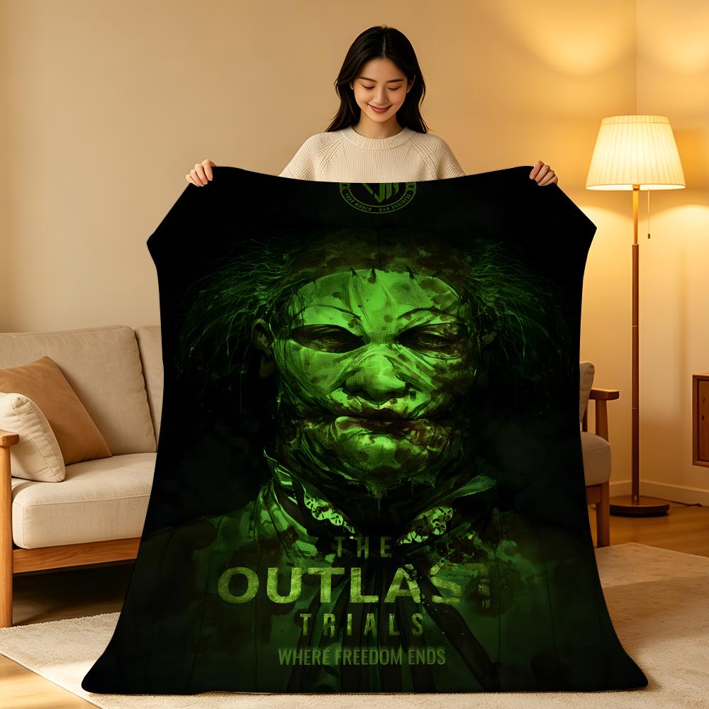 Game T-The O-Outlast T-Trials Throw High-Density Short Plush Blanket Soft Skin-Friendly for Sofa Nap Air-Conditioned Room