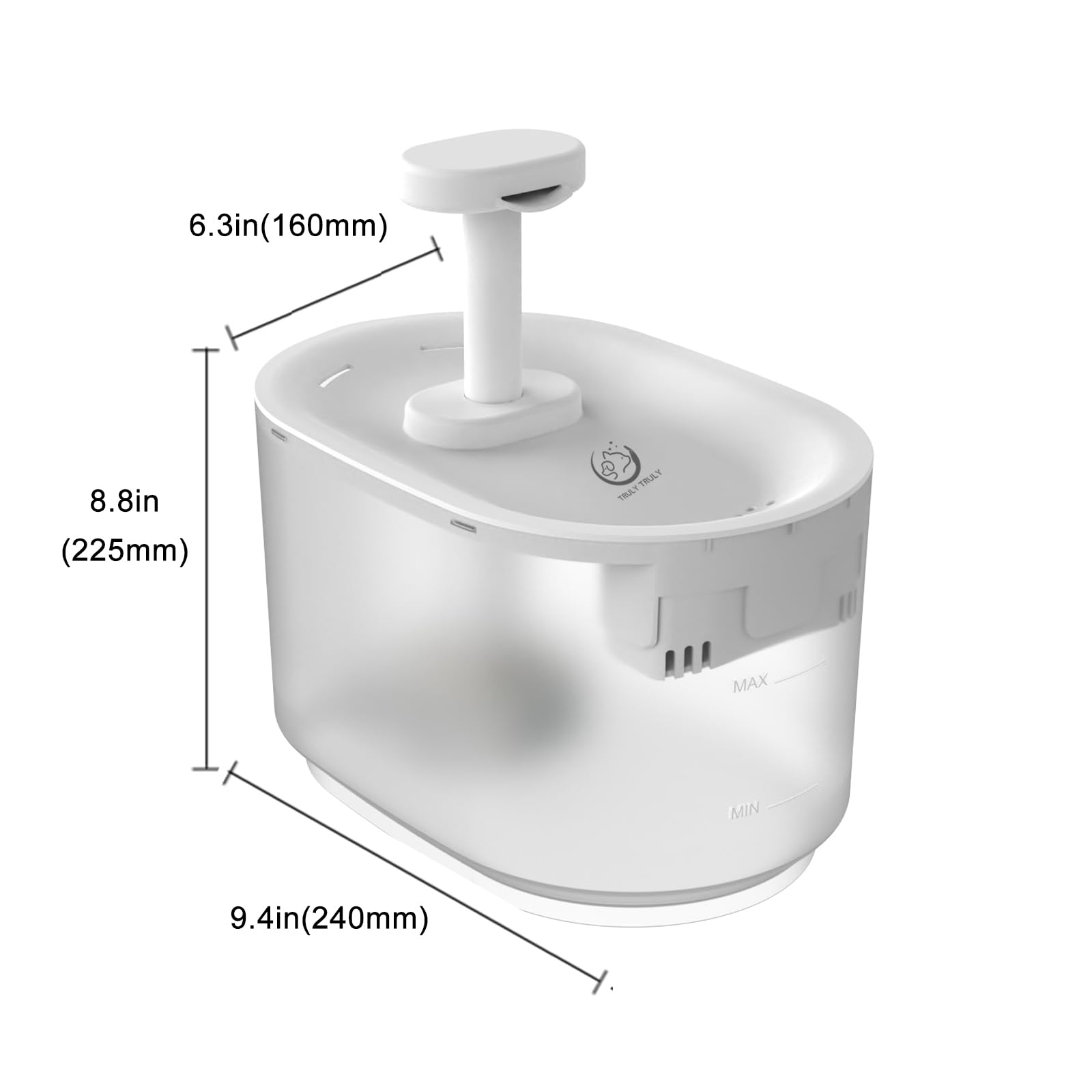 

Els pet Ultra Quiet Dog-Fountains 118oz Smart Cat Water Fountain with Auto Power Off Wireless Water Pump (Water Fountain, 3.5 L) 3.5L