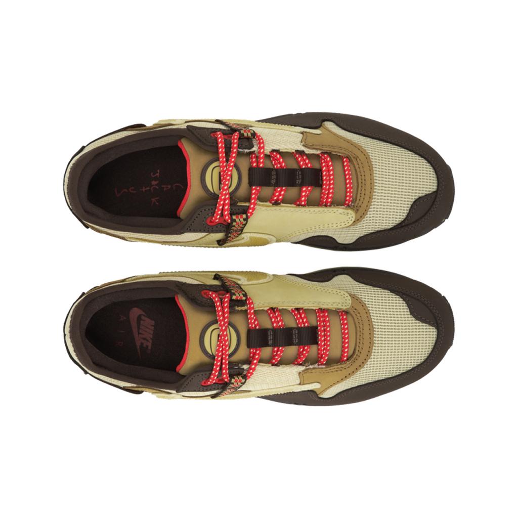 Travis Scott x Nike Air Max 1 Marron Baroque Baskets Unisexe Citron-Drop Blé Rouge Chili DO9392-200