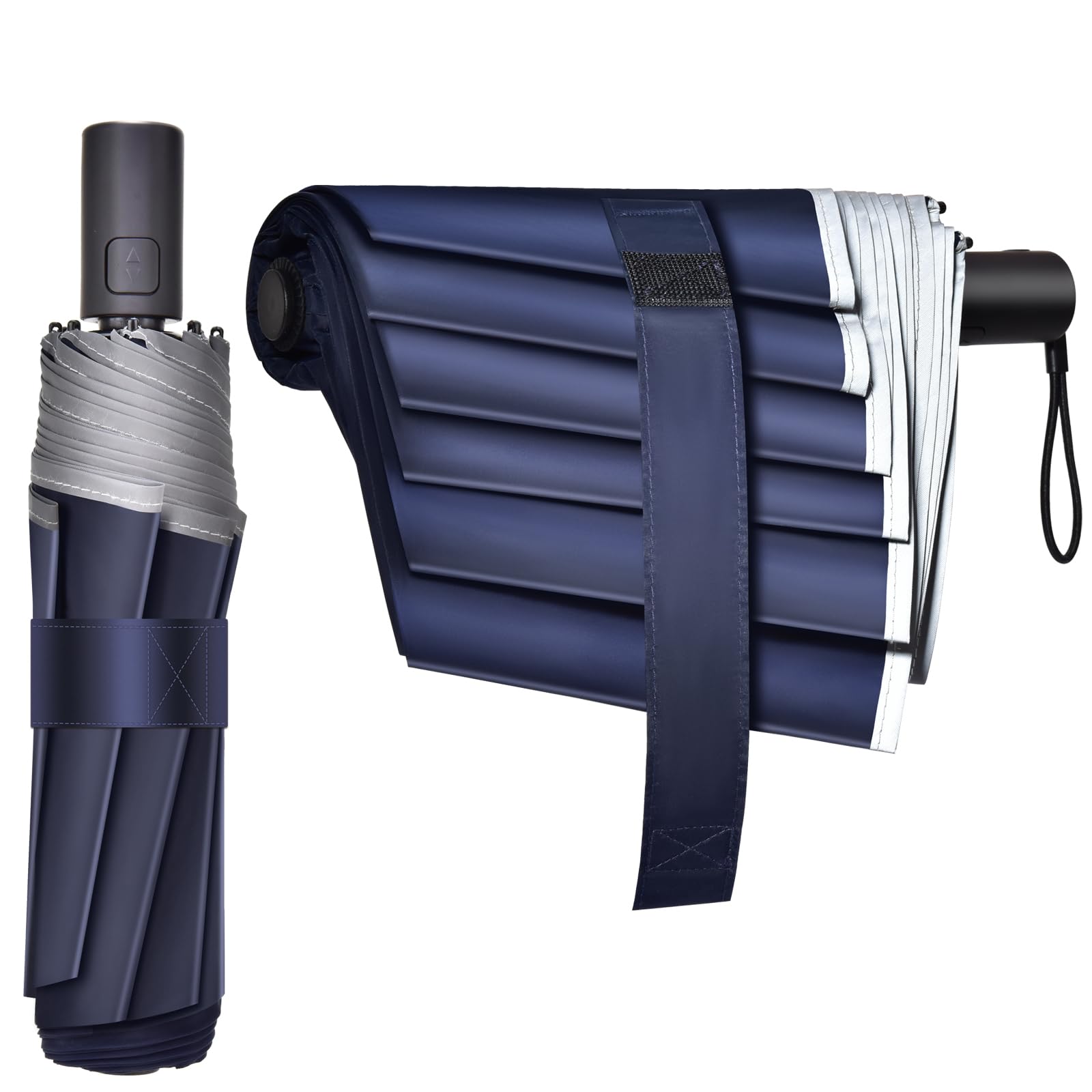 

Складной из пены с памятью Складывается в 3 Автоматический Супер Идеально для бизнеса и Легкий Компактное хранение Включает чехол для хранения Мужской зонт, Секунды,