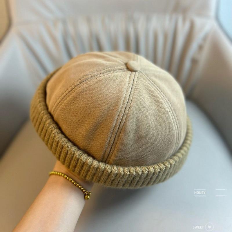 Chapeaux Rétro Sans Bord Hiver Rue Chapeau Peau de Melon Unisexe Mode Extérieure Décontracté Casquette de Marin Robe