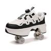 Children/Teenagers /Boys/Girls Shapeshifting Shoes Four-wheel Dual-use Roller Skates Double Row Walking Shoes Roller Skates