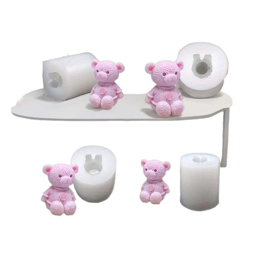 Bear-Shaped Aromatherapy Candle and Soap Silicone Mold for Baking and DIY Mousse Cake