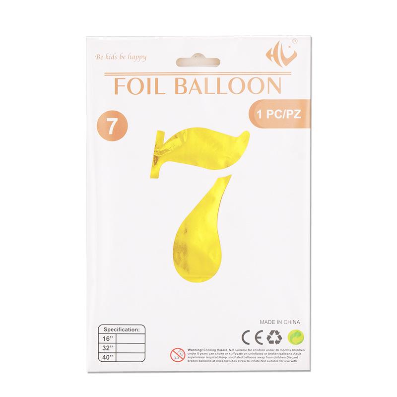 40-Inch Digital Aluminum Film Balloon Hardcover Paper Card Independent Packaging 0-9 Large Party Arrangement Aluminum Foil Balloon