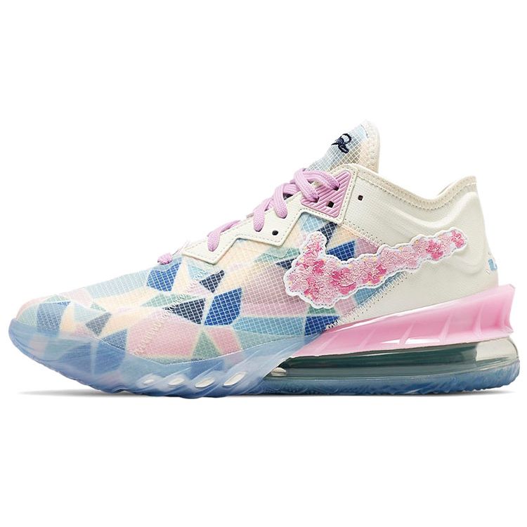 

Кроссовки унисекс Nike atmos x LeBron 18 Low EP Sakura Розовые, цвета слоновой кости, светло-арктические, розовые CV7564-101 38.5