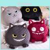Cartoon Black Cat Plush Pillow With Pp Cotton Filling For Sofa Bed Car Decor