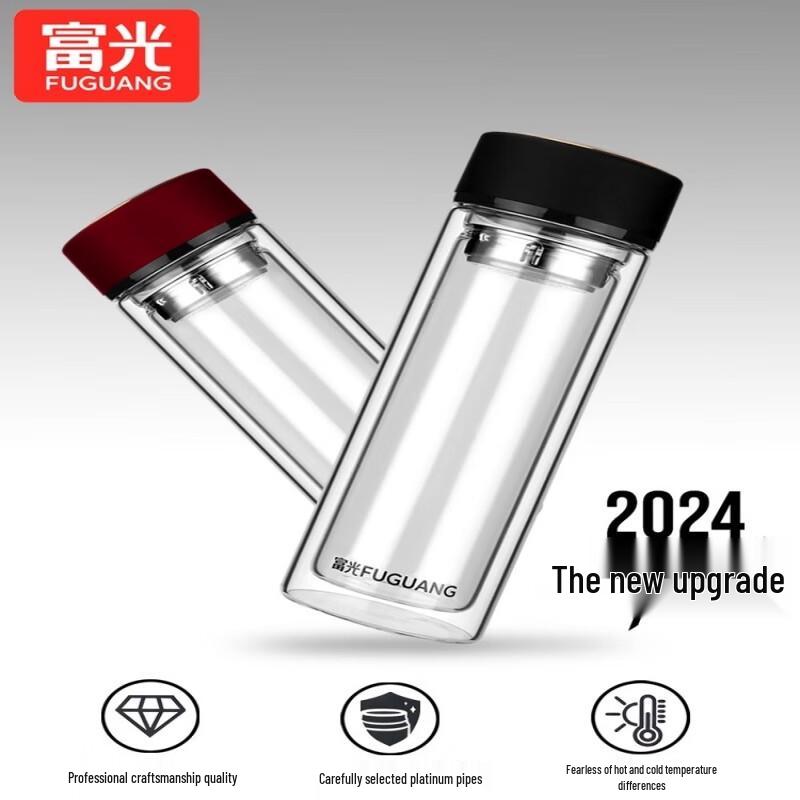 FUGUANG Double-Layer Glass Tea Cup