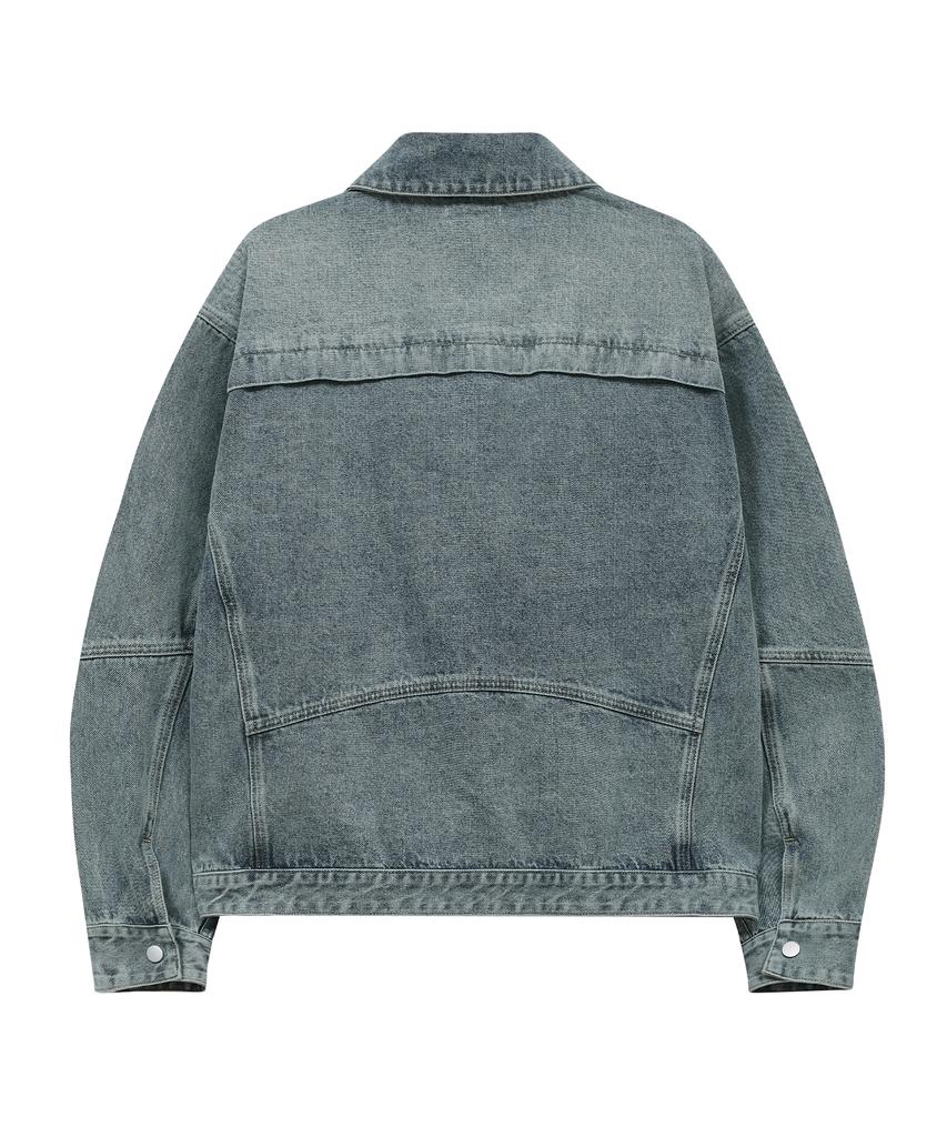 Standarderror 87-Stan117 [Basic] Vintage Washed Racer Denim Jacket Vintage Blue