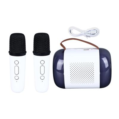 Bluetooth Speaker with Dual Microphones Color RGB Light Effect Portable BT Karaoke Machine Set for