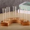 Plant Propagation Station Terrarium with Wooden Stand Flower Pot Glass Test Tube Vases Planter