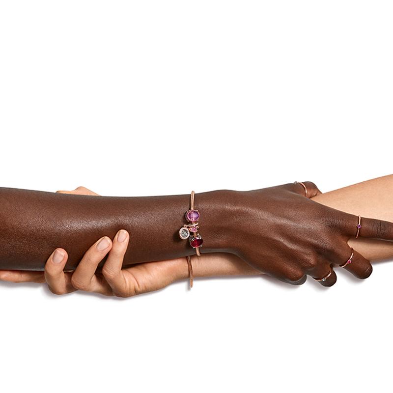 Pandora Rose Gold Light Blue Double Charm Pendant Women pendant 789186C03