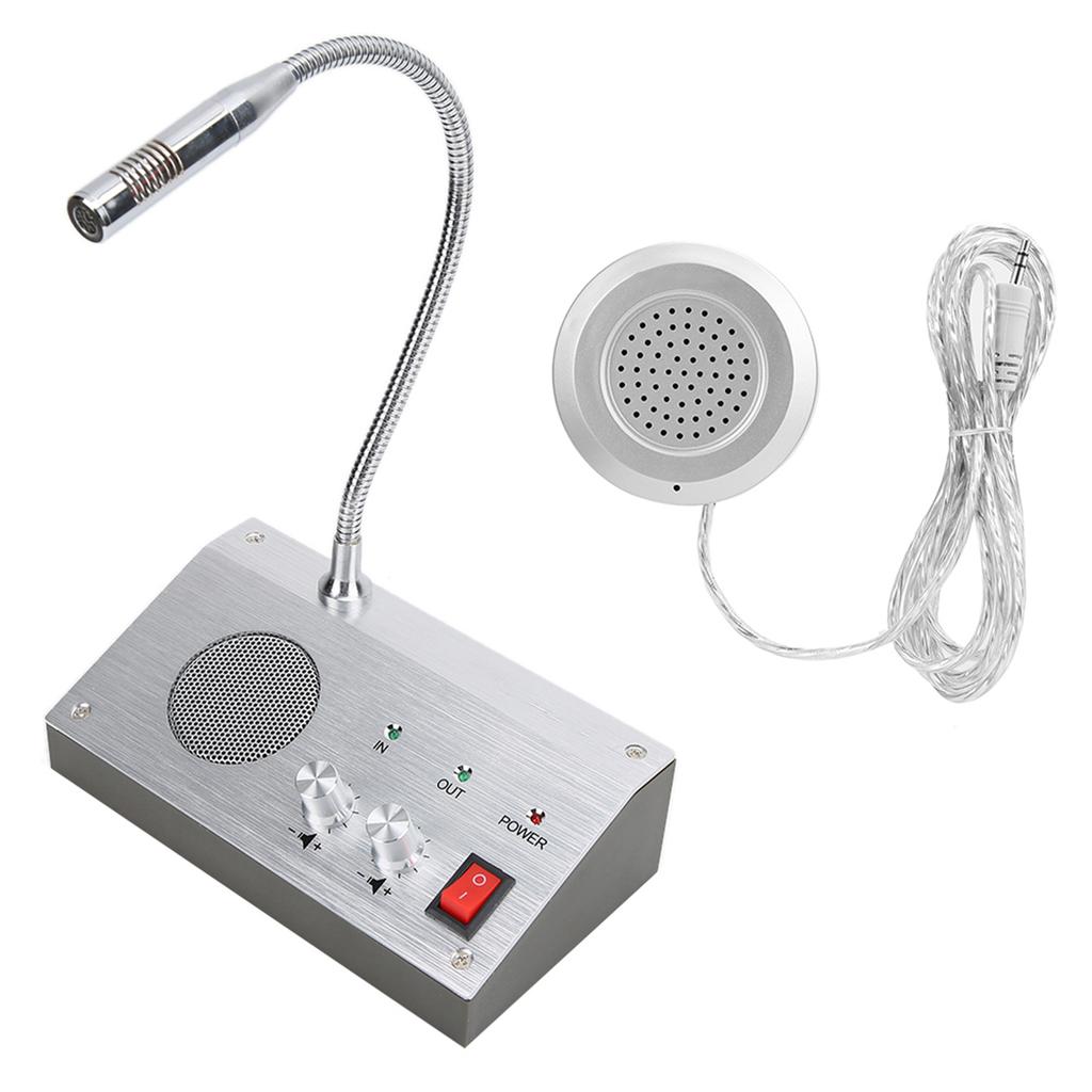 Intercomunicador Bidirecional Livre de Ruído para Balcão de Atendimento de Banco/Escritório/Loja, Janela, Balcão, Walkie-Talkie