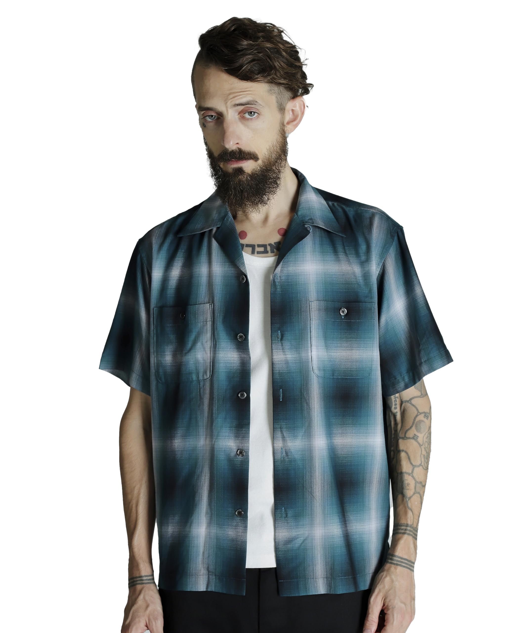 

Schott OMBRE SS SHIRT, Мужская рубашка с коротким рукавом в клетку омбре, Размер XL (140), Зеленый, 782-5123013