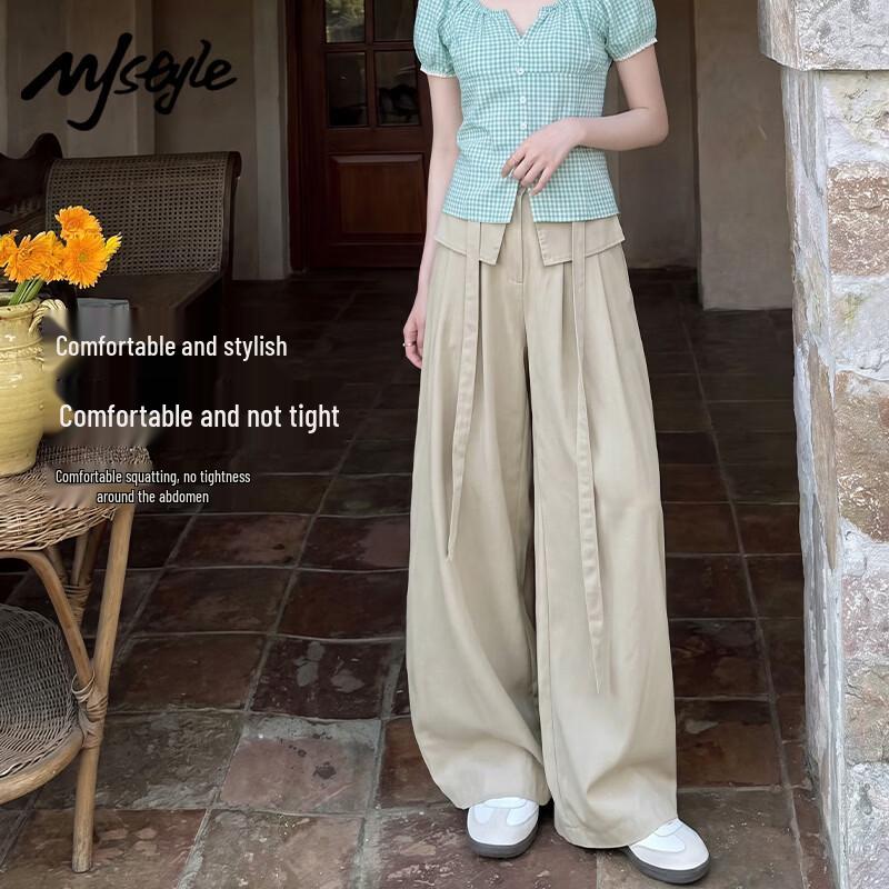 MJ STYLE Женские летние широкие брюки корейского стиля, свободного кроя M