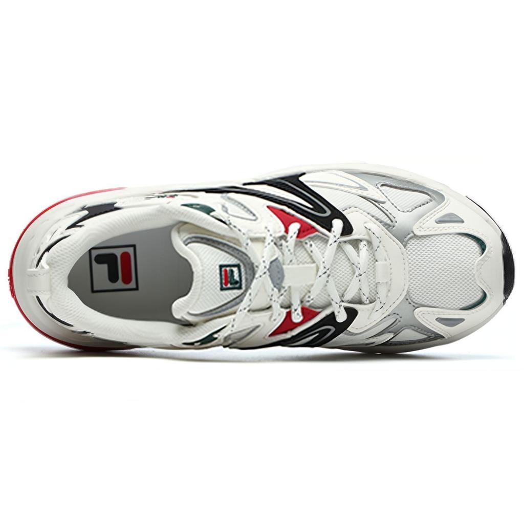 Fila Tênis Feminino Dolphin Tecido Couro Sintético Cadarço Cano Baixo Dad Sneakers Mulher tênis Branco Preto Vermelho F12W216109FWB
