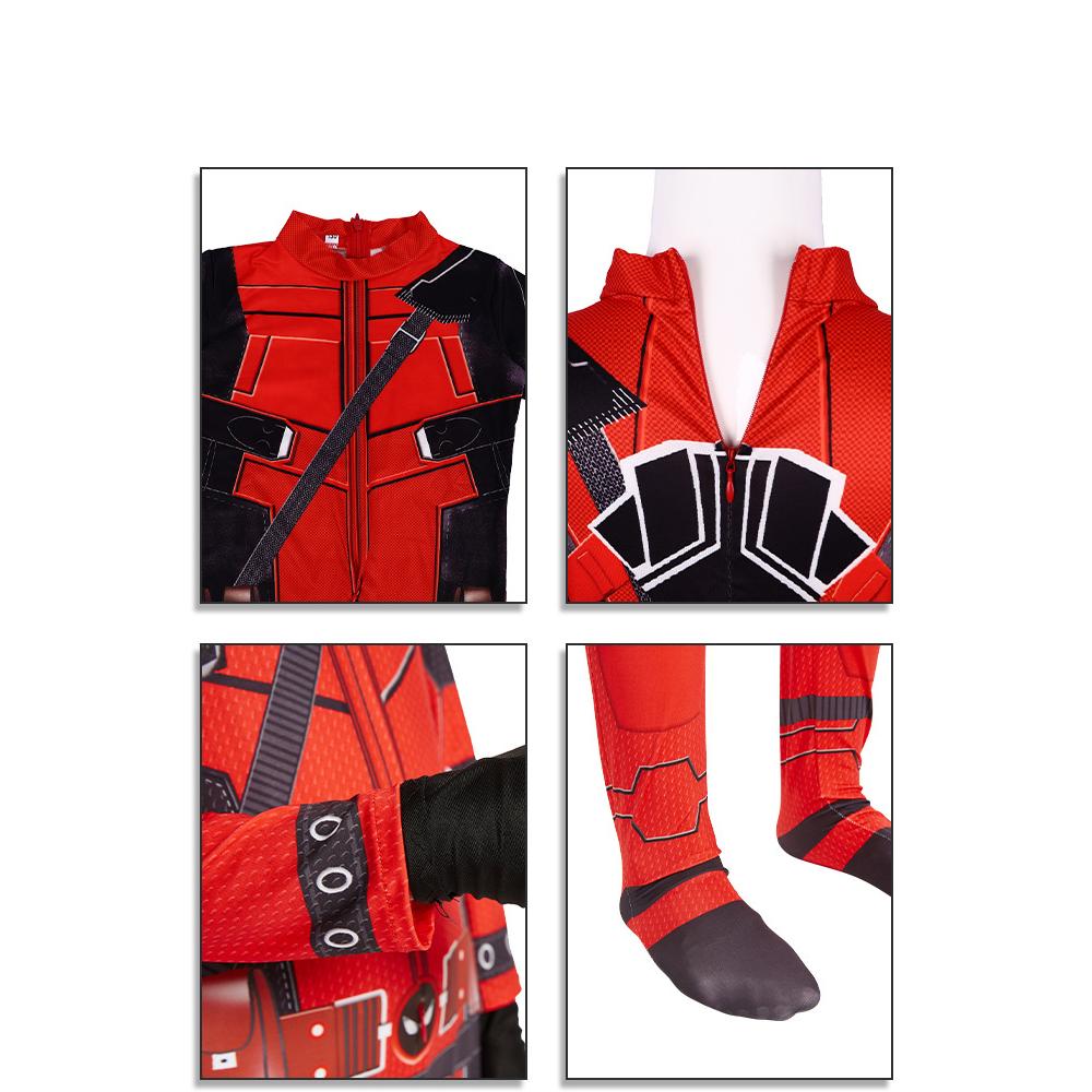 Kinder Superheld Deadpool Kostüm Halloween Cosplay Overall Jungen Fantasy Filmfigur Maske Feiertagsset Party Spiel