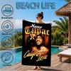 Custom Name Rap Legend Tupac Heart In Space Adventure Microfiber Beach Towel, Lightweight for Summer Travel, Swimming Pool Fan Gift