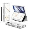 Galaxy Z Fold7 Flip Cover Case With Pen Slot Protective Leather Shell Men Stylish Foldable Phone Accessory