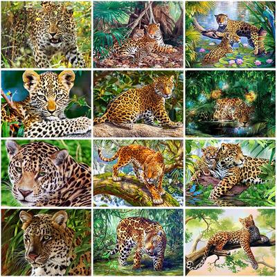DIY 5D Diamant Malerei Leoparden Diamant Stickerei Wald Tier Kreuz Stich Volle Runde Bohrer Harz Home Decor Kunst Geschenk