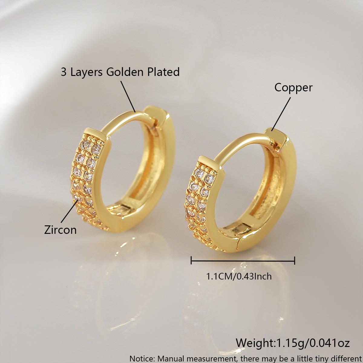 Французские Шикарные Двухрядные Алмазные Каффы для Женщин - Серьги-Кольца Нейтрального Стиля, Идеальны для Круглых Лиц