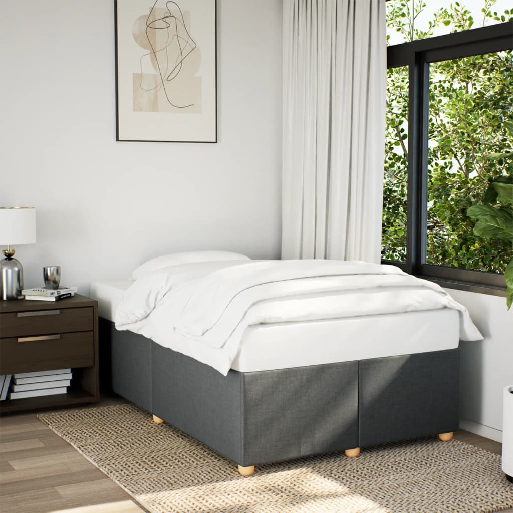 Bed Frame without Mattress Dark Grey 120 x 190 cm Fabric