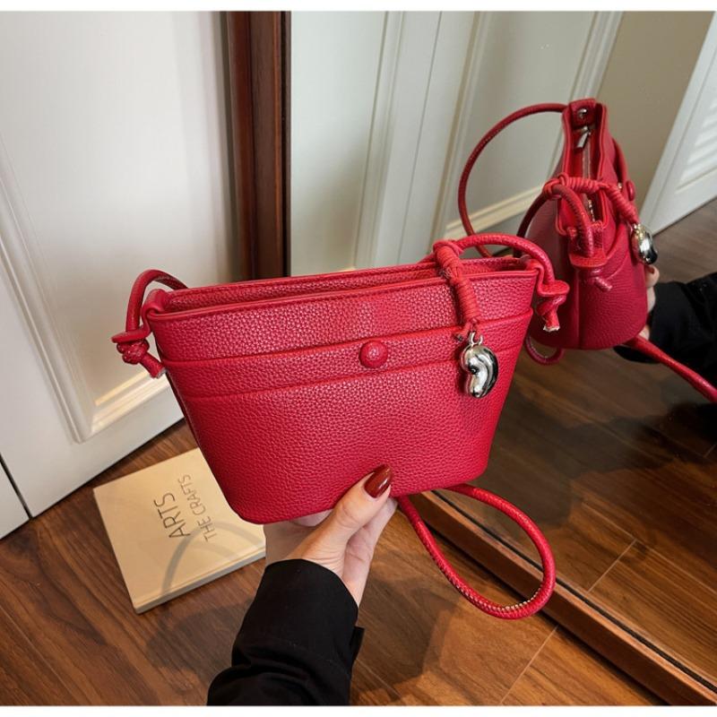 Simple Casual Fashion Sheepskin Boat Messenger Bag Trendy Versatile Handbag Premium Lightweight Shoulder Bag