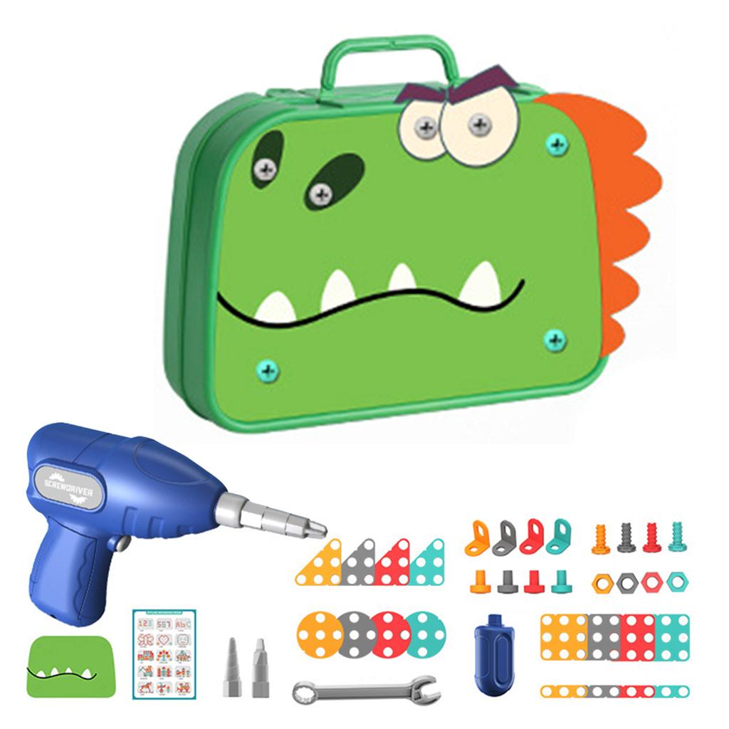 Children Electric Drill Toolbox Driller Games Educational Puzzle Tool Toy for Boys Montessori Screw Puzzle Kid Pretend Play Toys