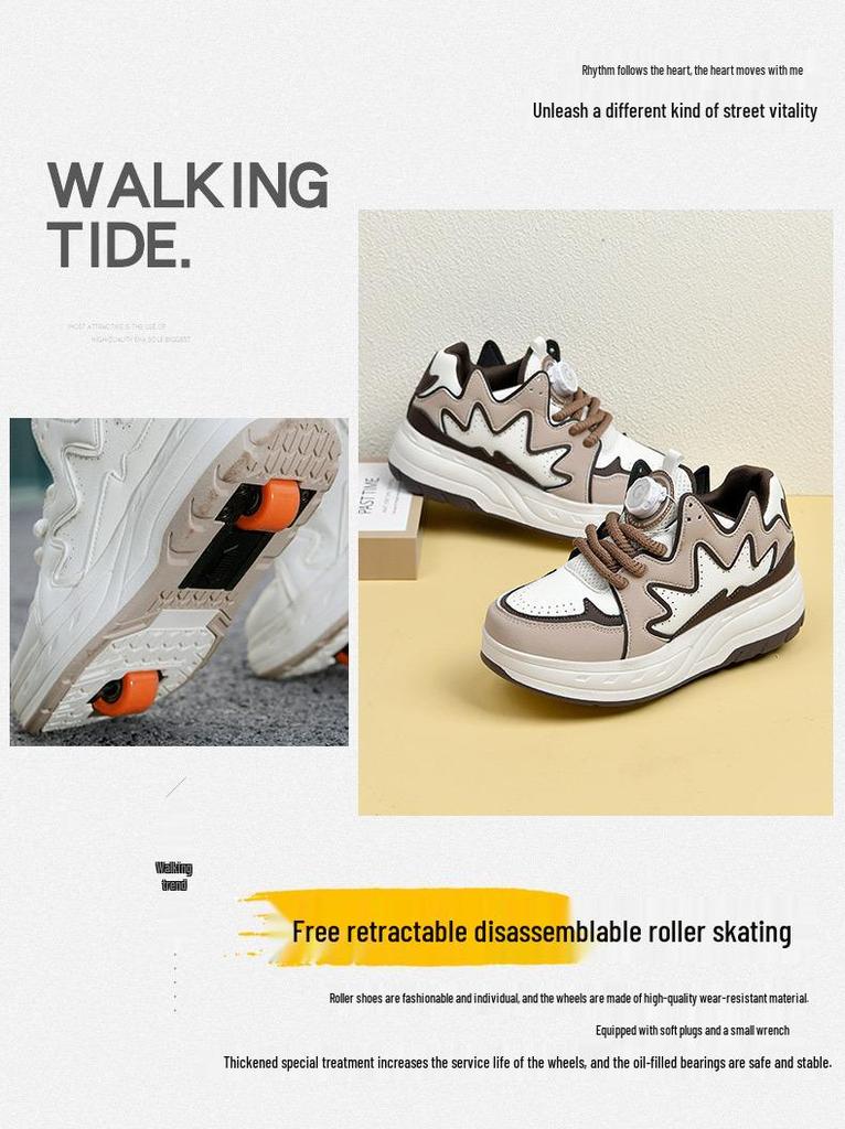 Double-Wheel Roller Shoes for Girls – Student Invisible Skates with Wheels, Children's Style