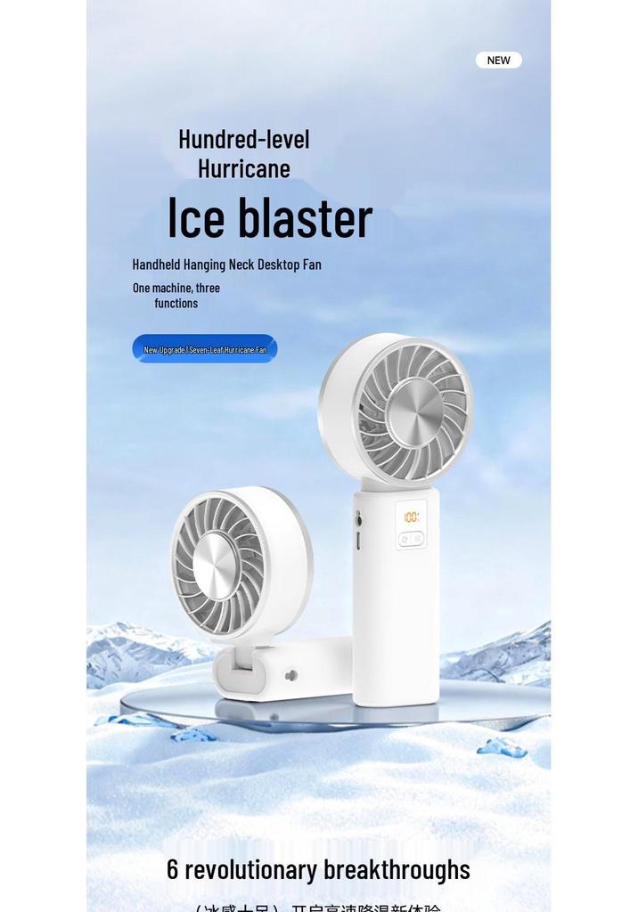 26 New Folding Handheld Fan with Cold Compress, HD Display, & 100 Levels of Speed