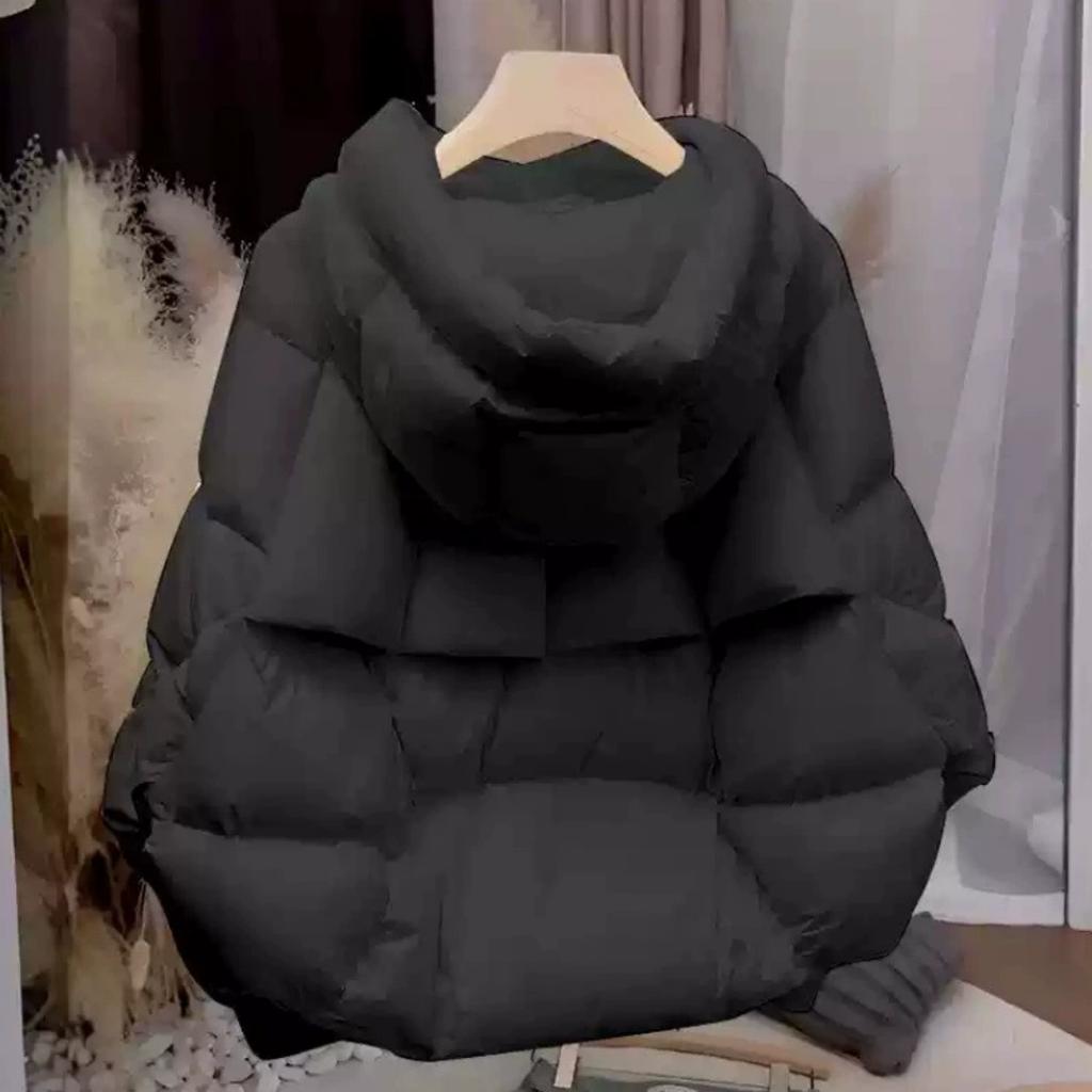 Off-white Short Hooded Padded Jacket Women's Winter Padded Jacket Bread Jacket Warm Padded Jacket