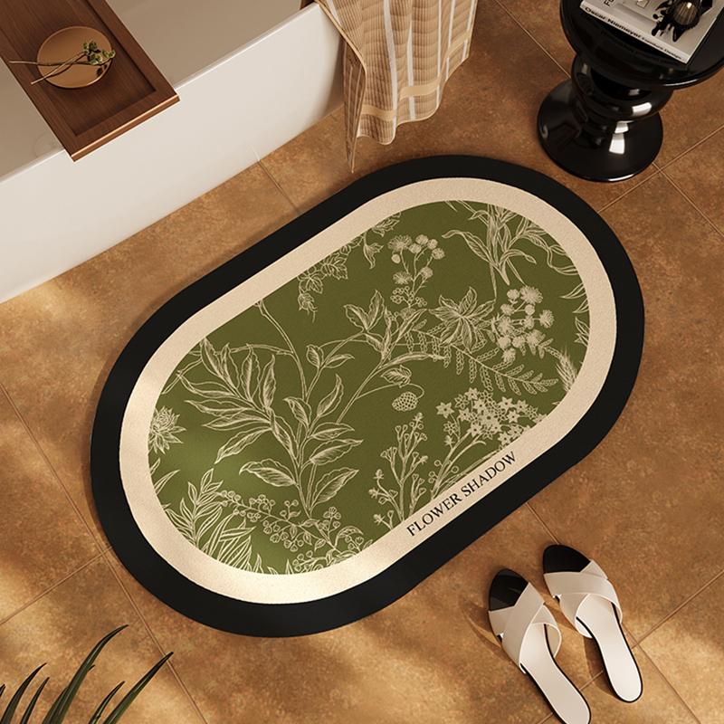 Medieval Style Bathroom, Bathroom, Diatom Mud Floor Mat, Door Sink, Non-slip, Waterproof, Absorbent and Dirt-resistant Foot Pad