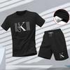 Nieuwe zomerse fitness sportkleding voor heren, T-shirt met korte mouwen en korte broek tweedelig set