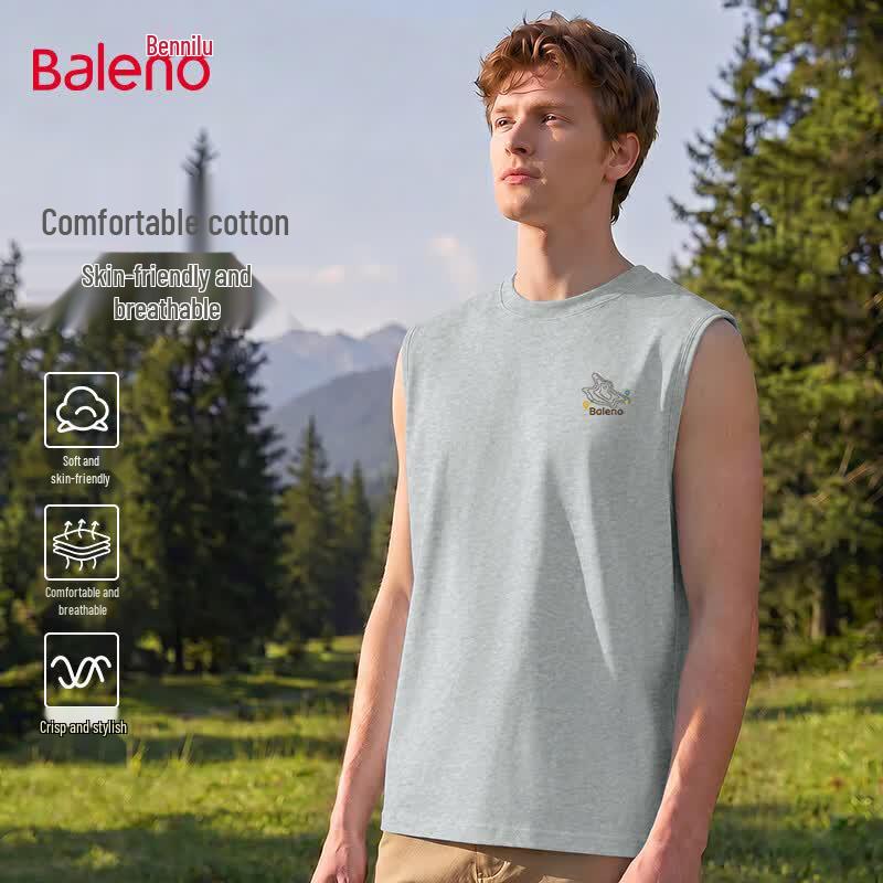 Baleno Men s Cotton Sleeveless Vest with JPB Graphic XL