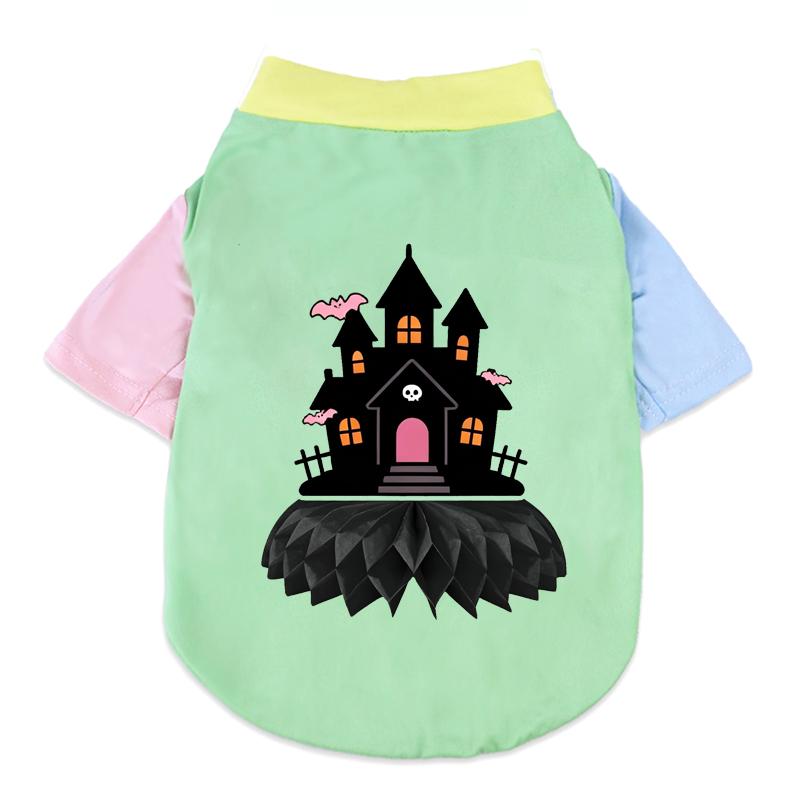 1 Pc Halloween Pet Shirts Cute Ghost Pumpkin Print T‑Shirt Cats & Dogs Costume Festival Apparel For Party Cosplay