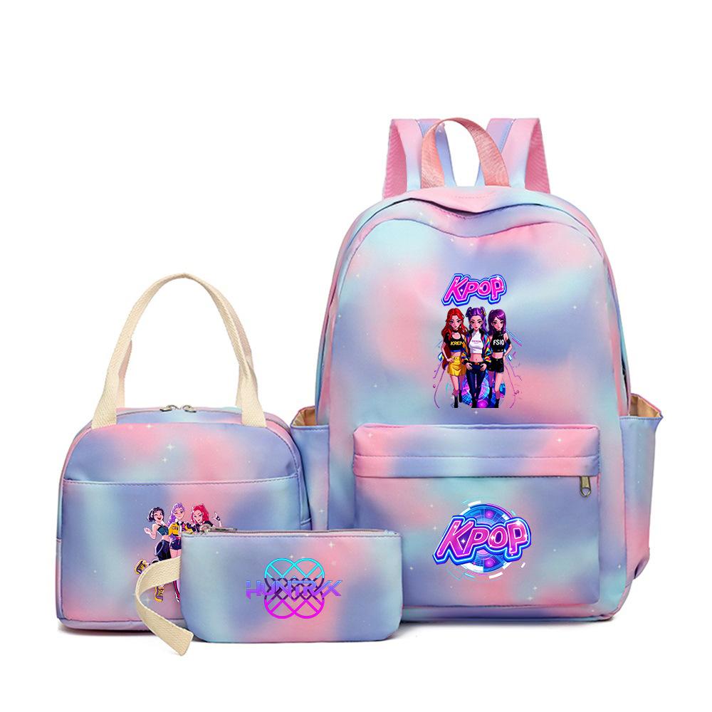 Witch Hunter Three-Piece Backpack Girl Digital Printing Elementary School Bag Large Capacity Backpack