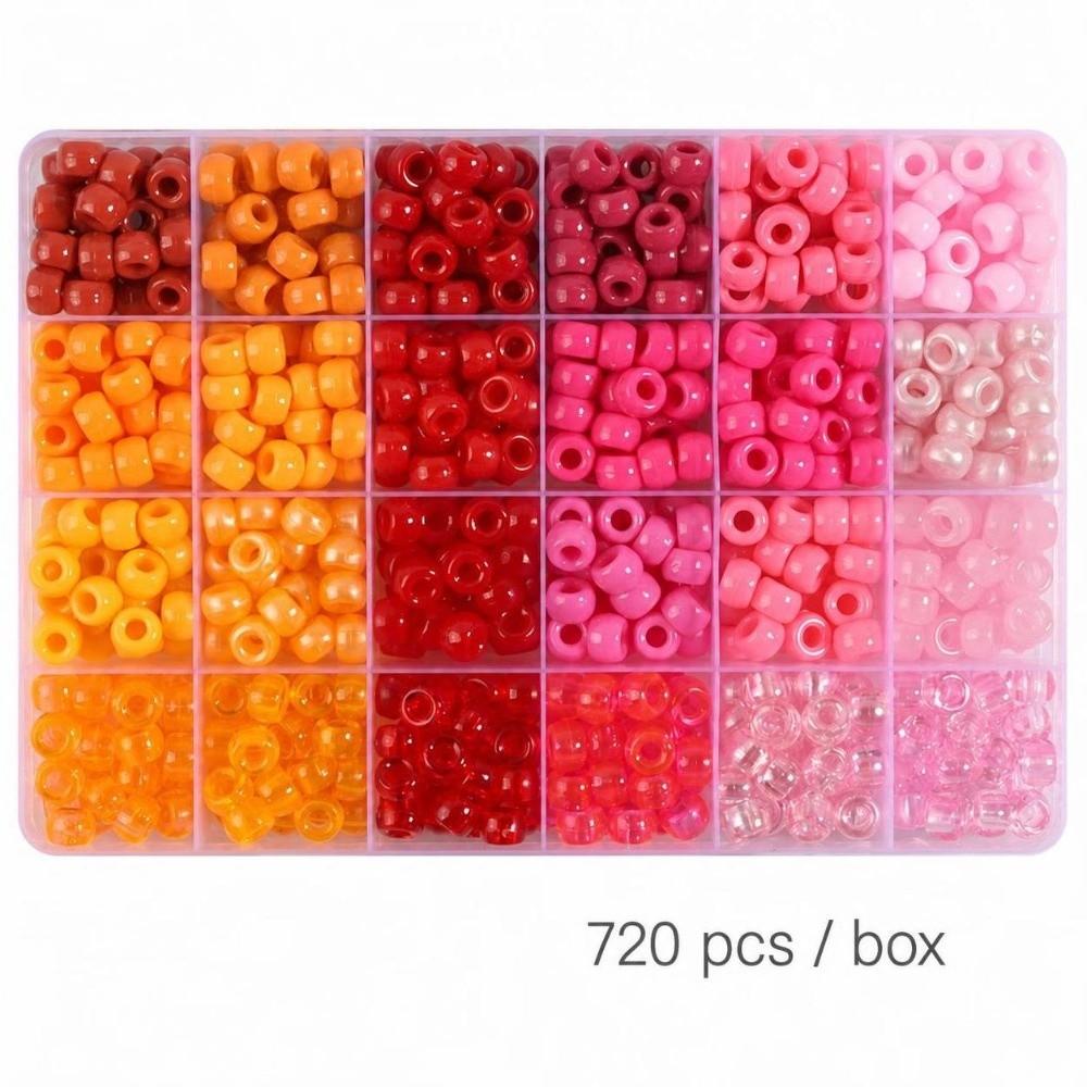24 Colors Craft Beads 720PCS Bracelet Beads Versatile Large Hole Beads  Hair Braiding