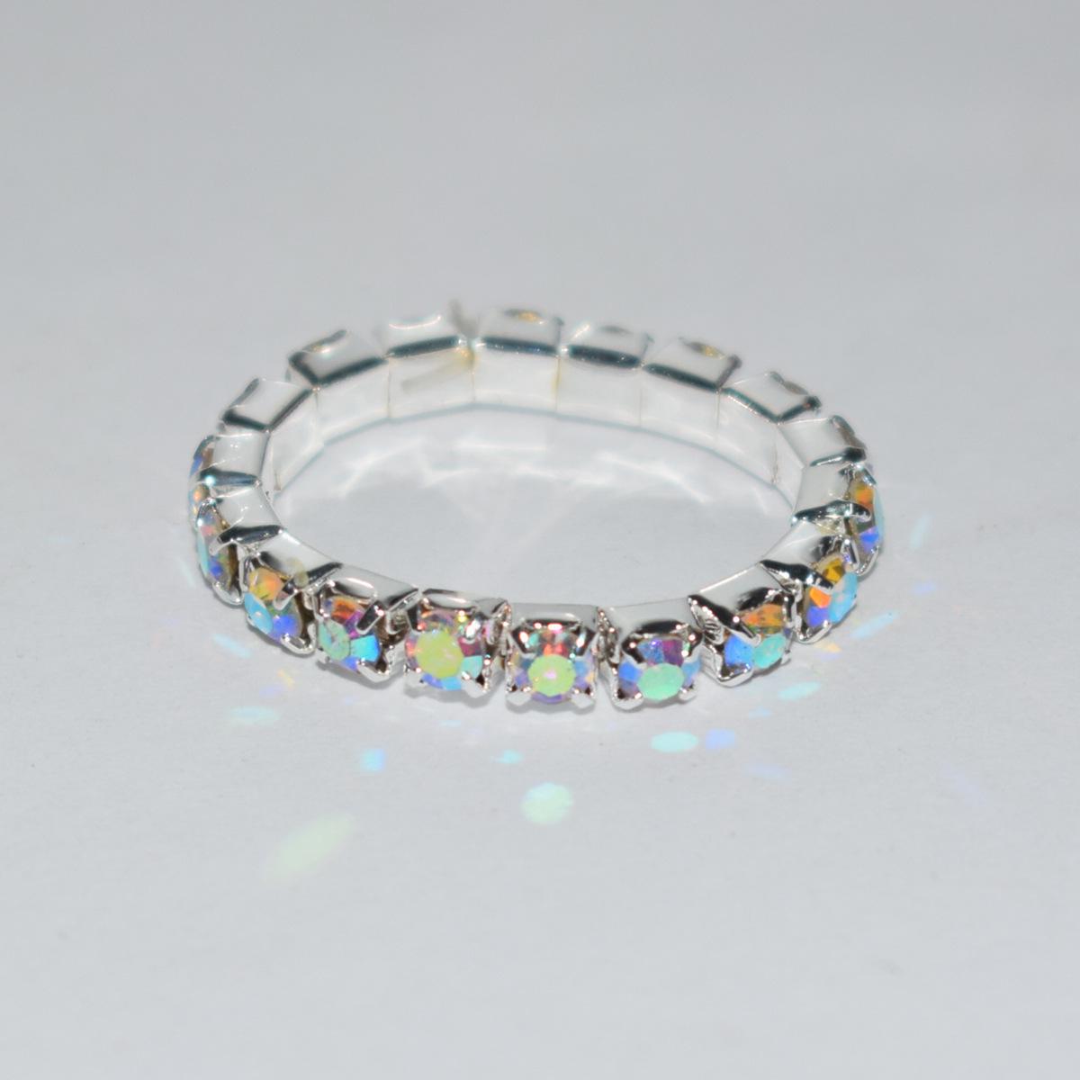 

Изысканный многорядный эластичный браслет-манжета со стразами для невесты 1005